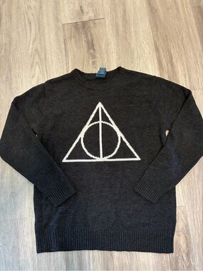 Harry Potter Deathly Hallows Dark Grey Crewneck Sweater
